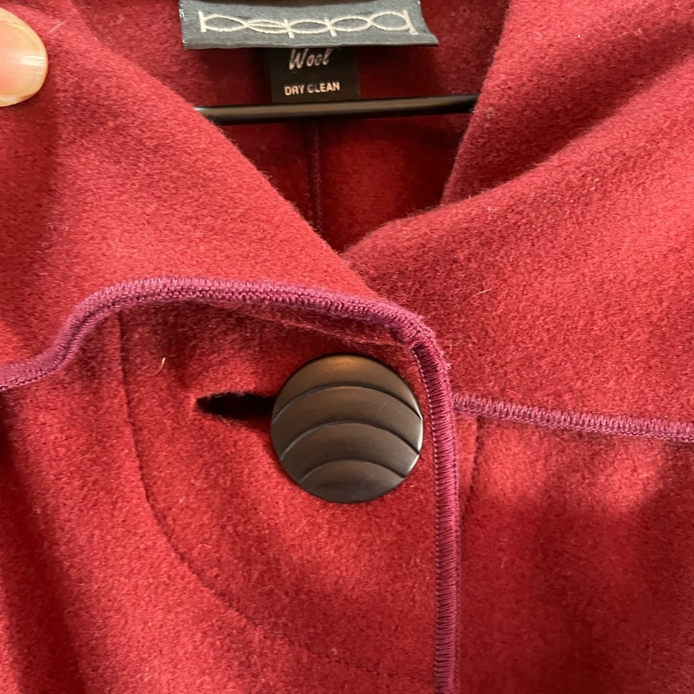 Beppa Red Single Button Double Face Wool Coat Siz… - image 4